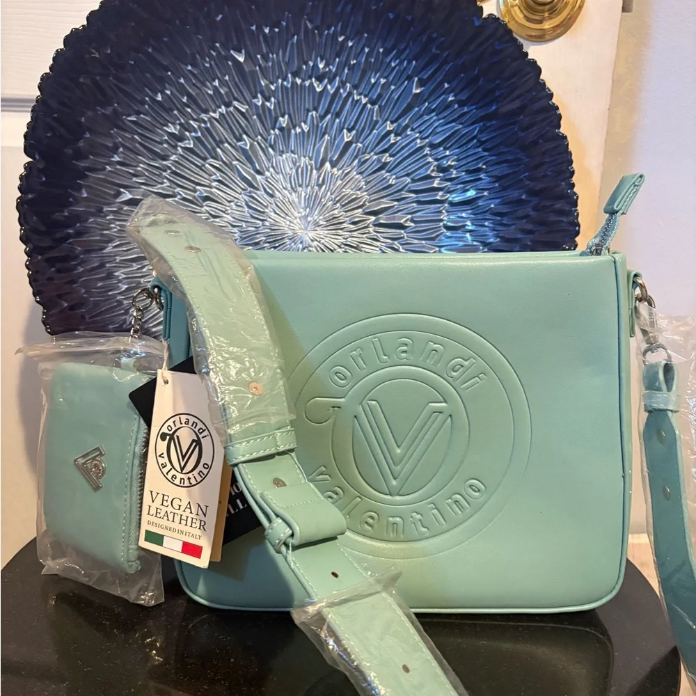 Valentino Orlandi New Teal Crossbody Bag - Picture 1 of 5